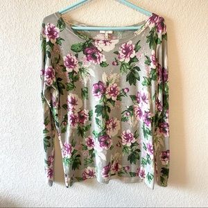 💗 JOIE Grey Floral Emele Sweater